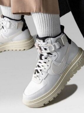 Nike White and Black High-Top Sneakers